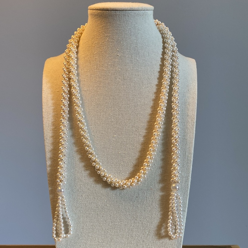 Vintage Pearl Lariat Necklace